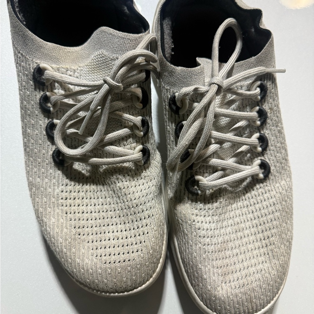 allbirds Men's Light Gray Knit Lace-Up Athletic Sneakers